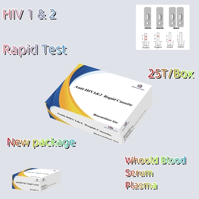 Rapid test reagens HIV 1/2 Detectie test met colloïdaal goud methode met 25 tests