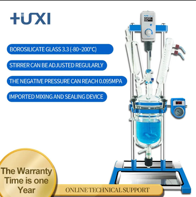 Medisch instrument Vacuümglasreactor 1L 2L 5L Mixglasreactor Variabele frequentie snelheidsregeling Glasreactie