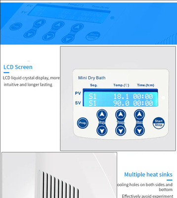 50W mini grootte droge badincubator voor klinische en ziekenhuistoepassingen RT 5 C tot 100 C