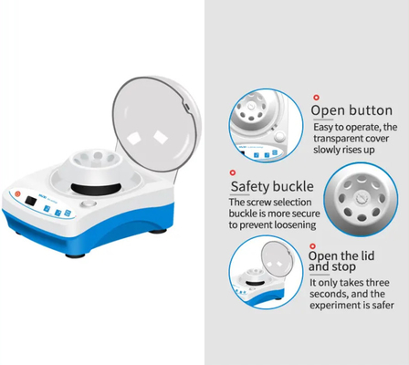 Draagbare minicentrifuge 6/8 buisjes 4000 RPM CE gecertificeerd Compact ontwerp Plastic And Metal Ideaal voor onderzoek in kleine laboratoria